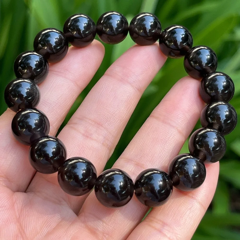 12mm stretchable ice‎ obsidian bracelet